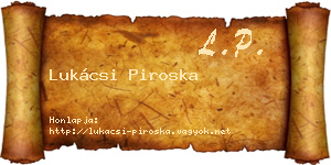Lukácsi Piroska névjegykártya