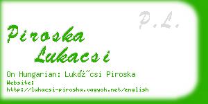 piroska lukacsi business card